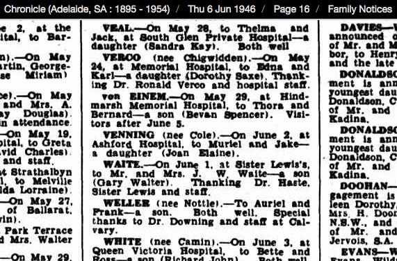 1946.6.6, Chronicle, Family Notices.png