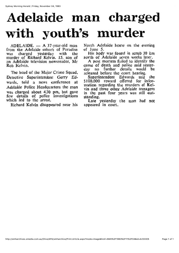 1983.11.4, SMH, 'Adelaide man charged with youth's murder'.jpg